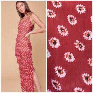 Floral Red Dress